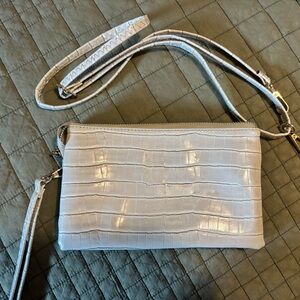 Jen & Co White Croc-Embossed Women's Bag